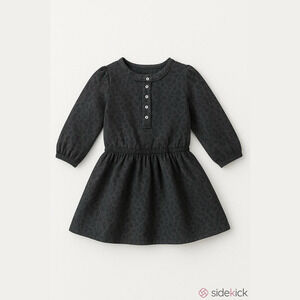 Carter’s casual twirl bodysuit dress Girl 4T midnight leopard print front button